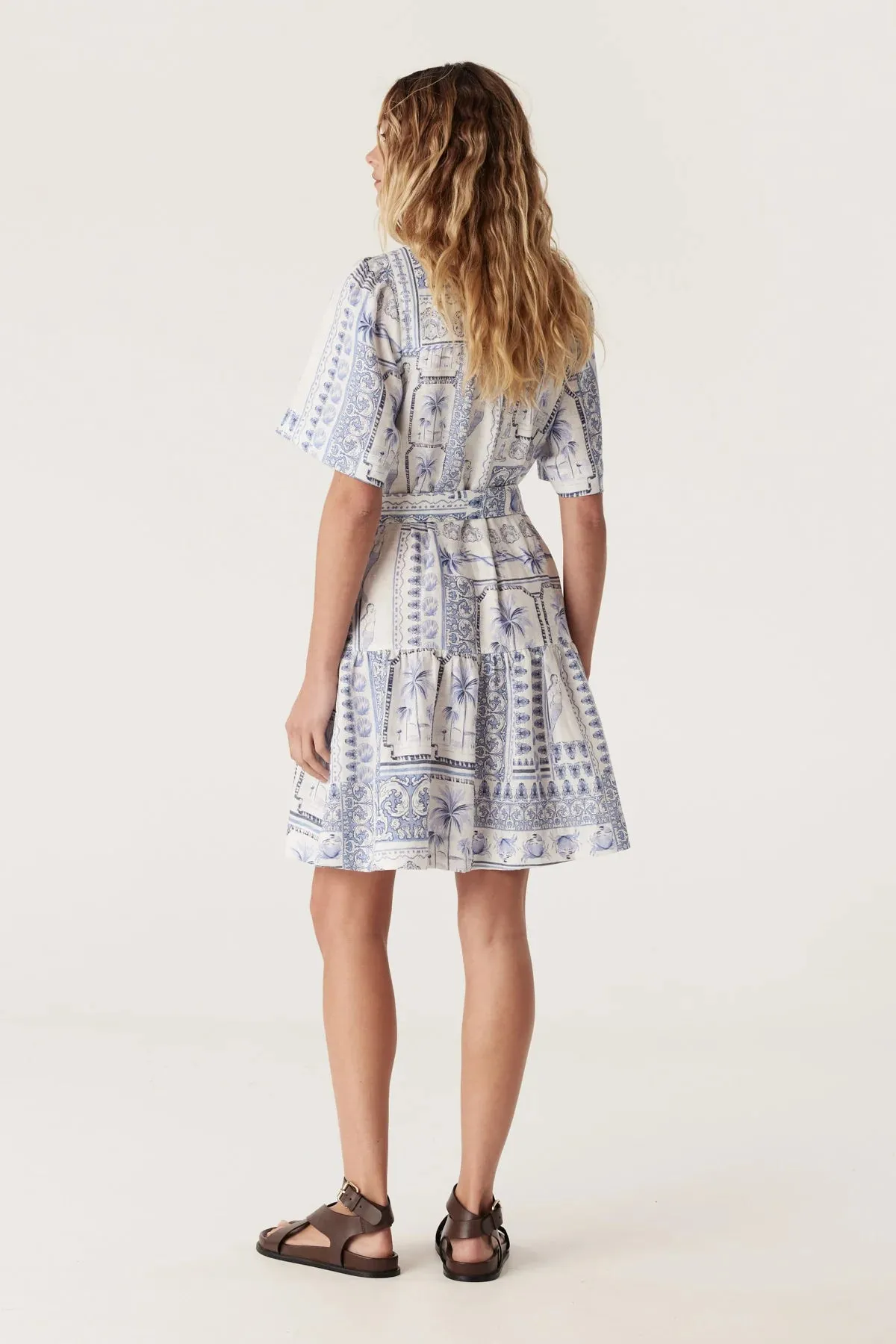 Cable - Seychelles Linen Dress - Mermaid Print