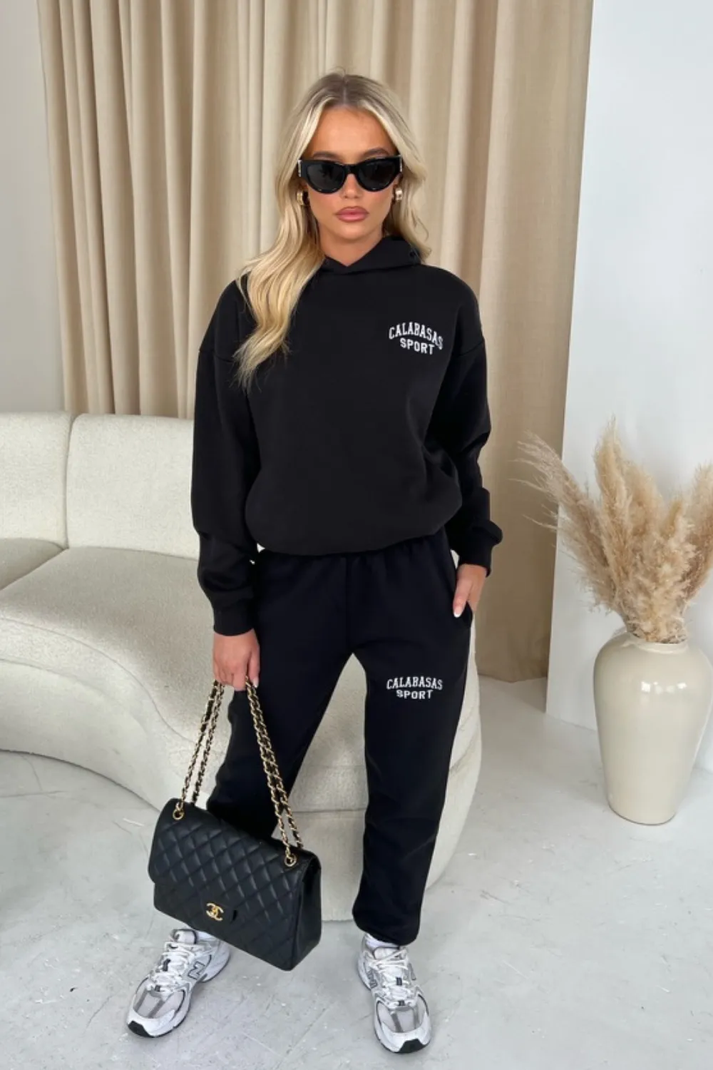 Calabasas black hoodie and joggers premium loungewear