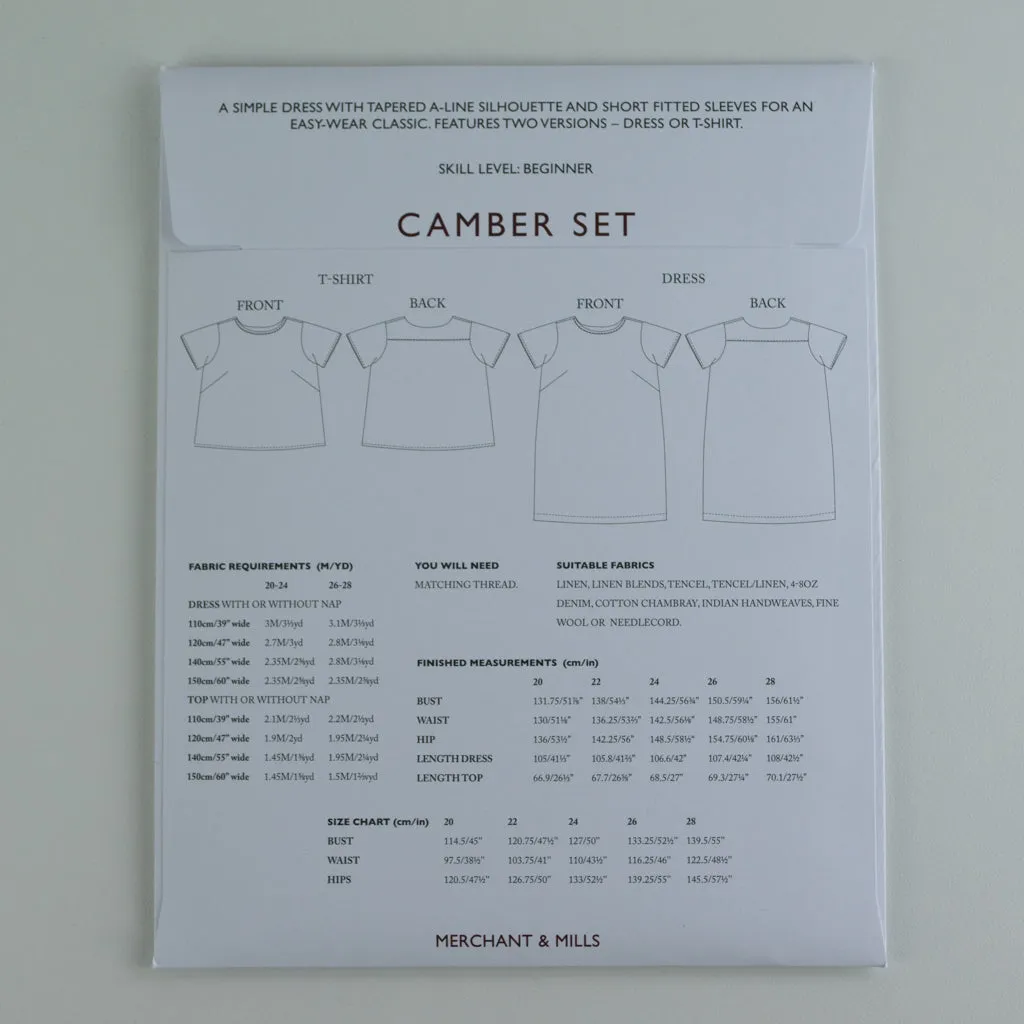 Camber Set - UK 20-28 - Sewing Pattern | Merchant & Mills