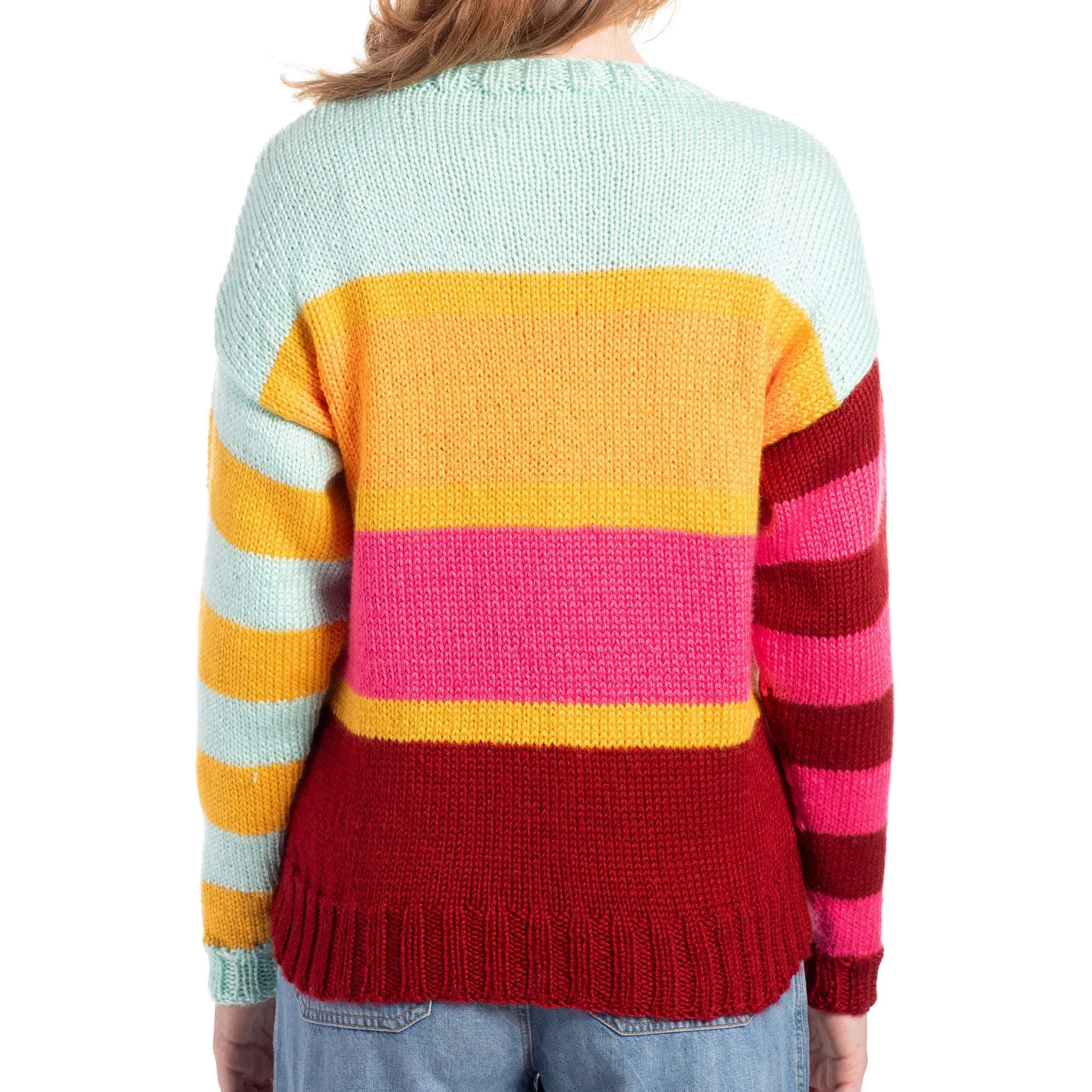 Caron Simply Soft Candy Bands Knit Sweater