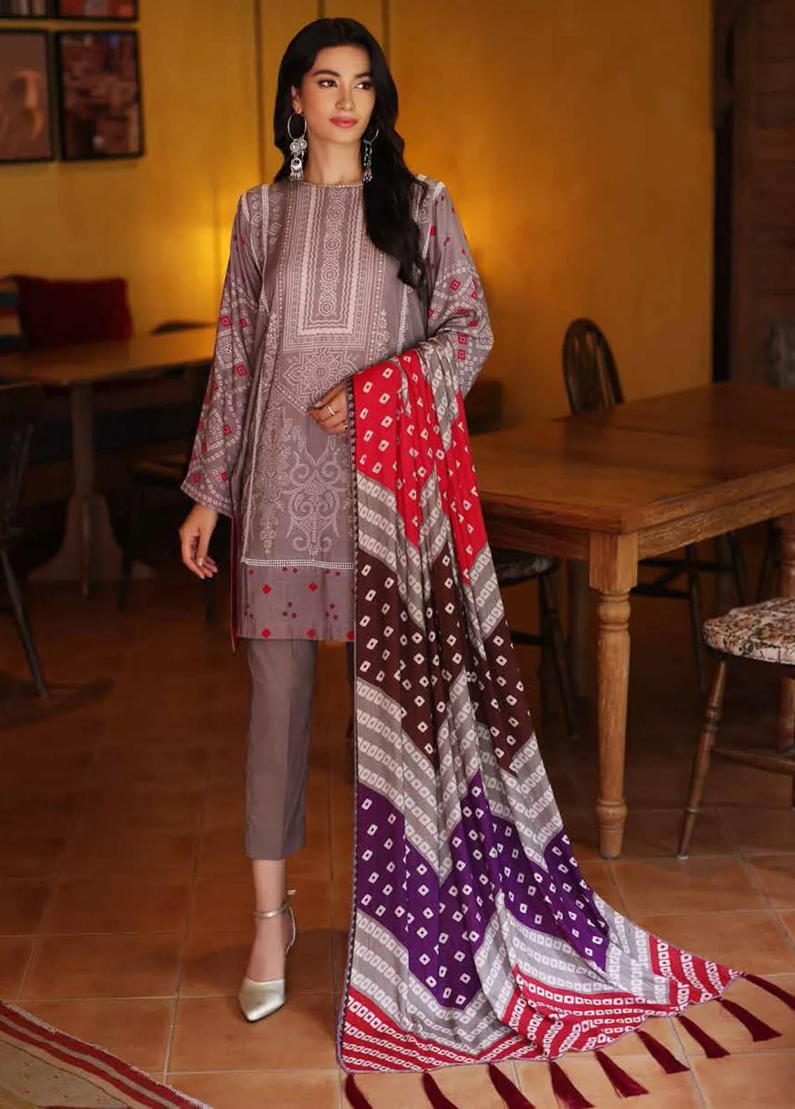 Charizma C-Print Viscose Collection with Pashmina Shawl  Vol-9– CPW-82