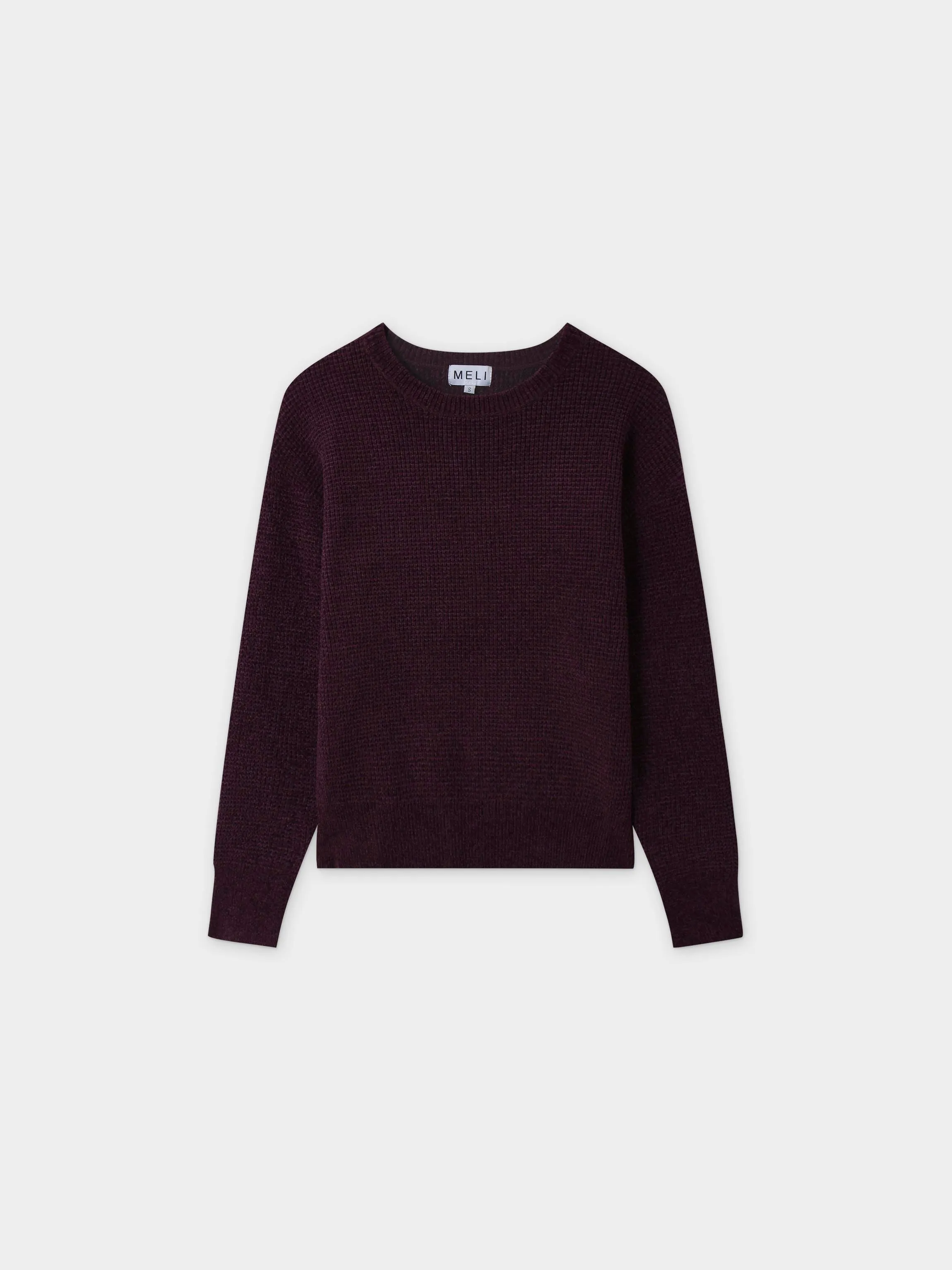 Chenille Waffle Sweater-Plum