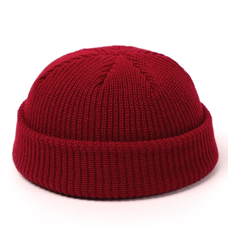 Christmas Gift Knitted Hats for Women Skullcap Men Beanie Hat Winter Retro Brimless Baggy Melon Cap Cuff Docker Fisherman Beanies Hats For Men