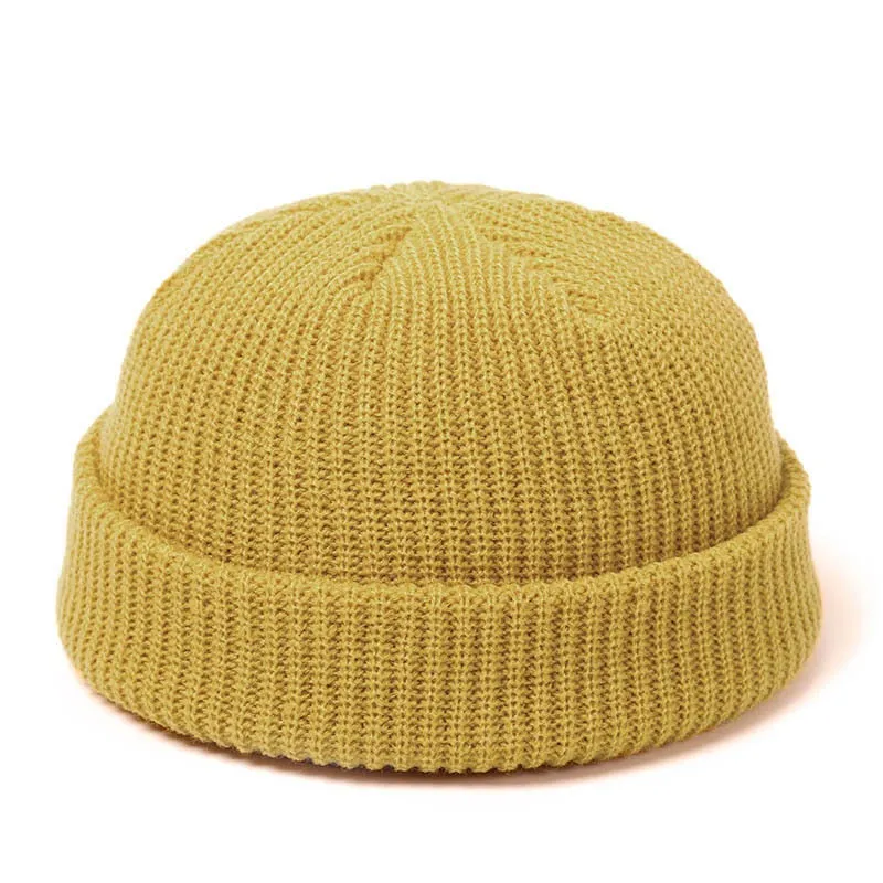 Christmas Gift Knitted Hats for Women Skullcap Men Beanie Hat Winter Retro Brimless Baggy Melon Cap Cuff Docker Fisherman Beanies Hats For Men