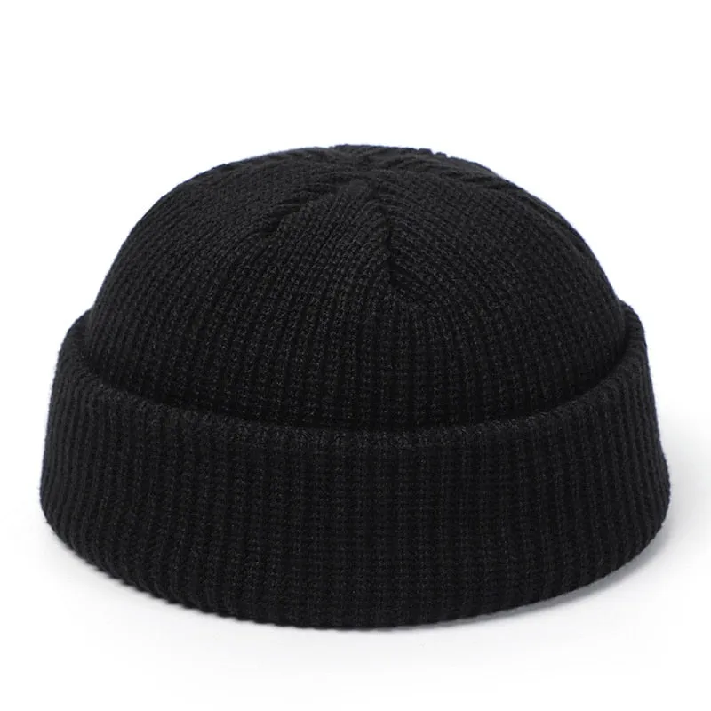 Christmas Gift Knitted Hats for Women Skullcap Men Beanie Hat Winter Retro Brimless Baggy Melon Cap Cuff Docker Fisherman Beanies Hats For Men