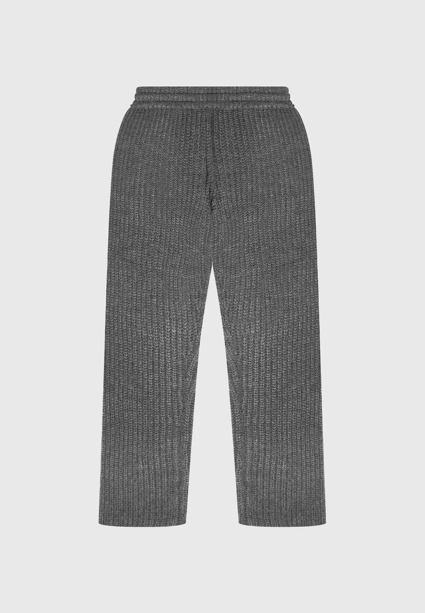 Chunky Knit Straight Leg Joggers - Charcoal Grey