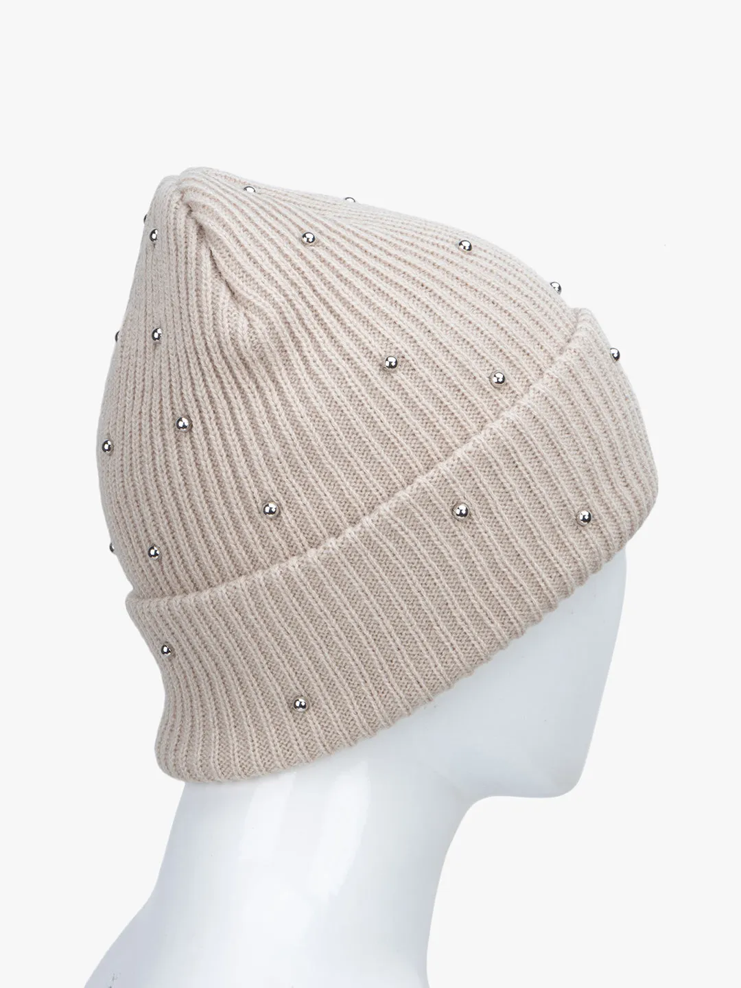 Claasic Beanie With Beads Detailing