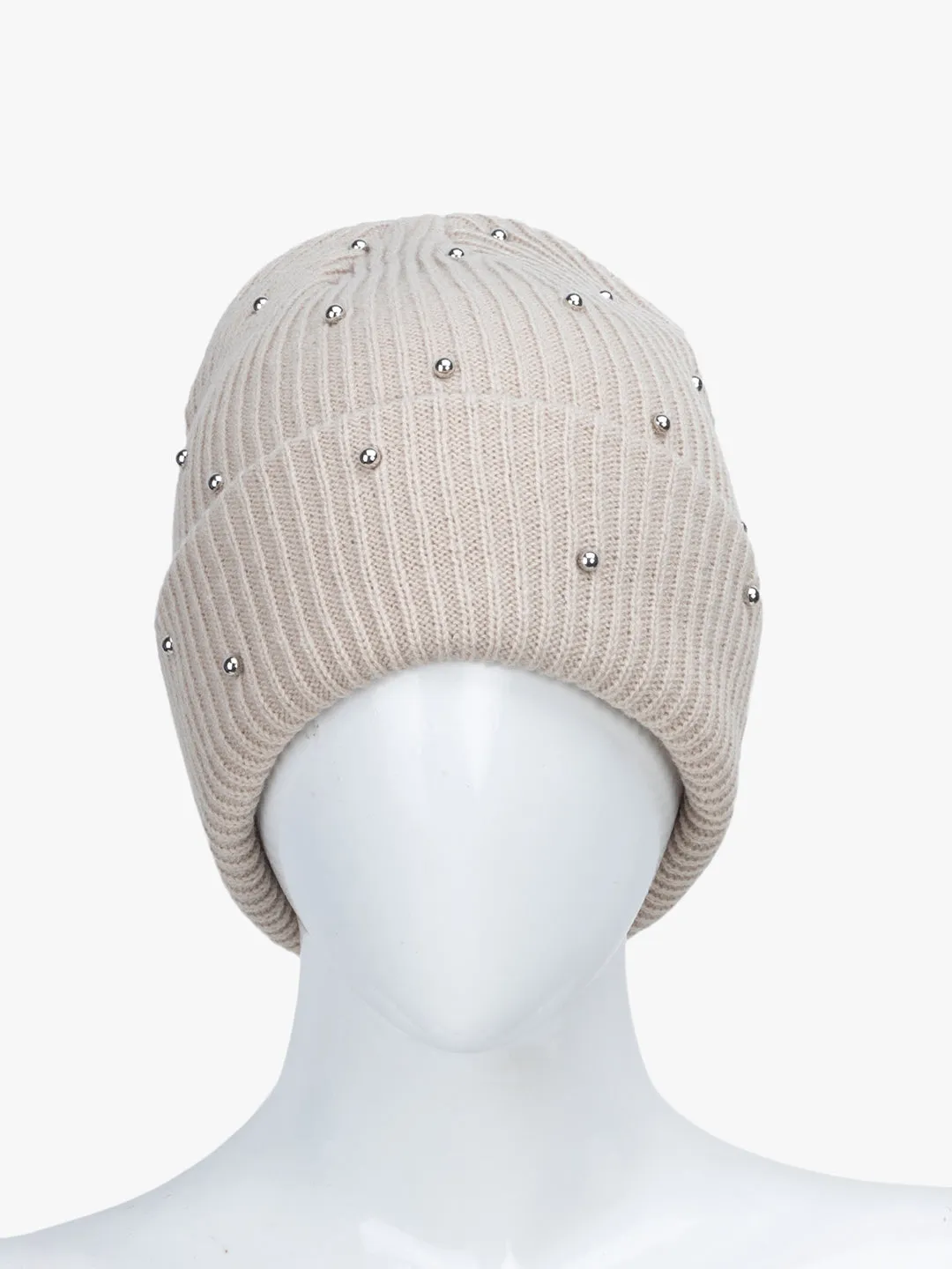 Claasic Beanie With Beads Detailing