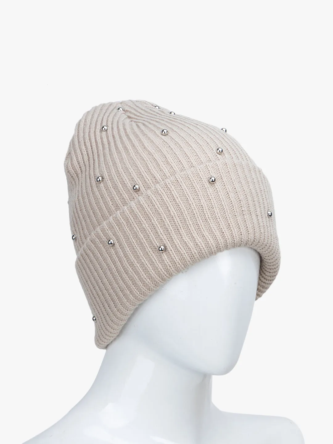 Claasic Beanie With Beads Detailing