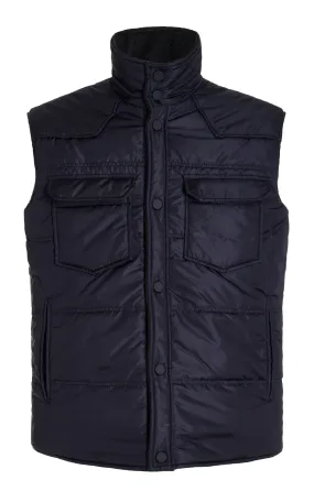 Clay Reversible Puffer Vest in Charcoal Cashmere and Nylon