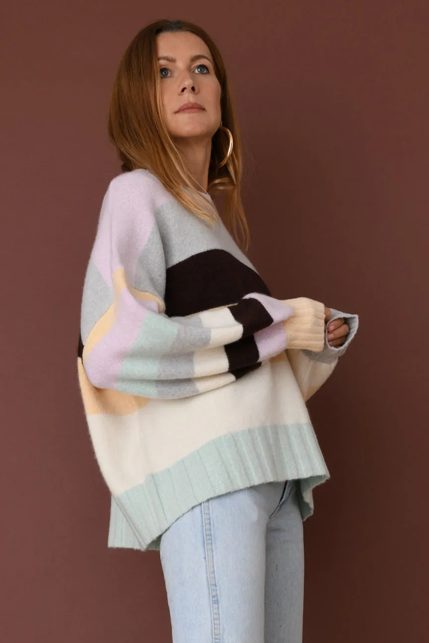 Color Block Merino Boyfriend Sweater