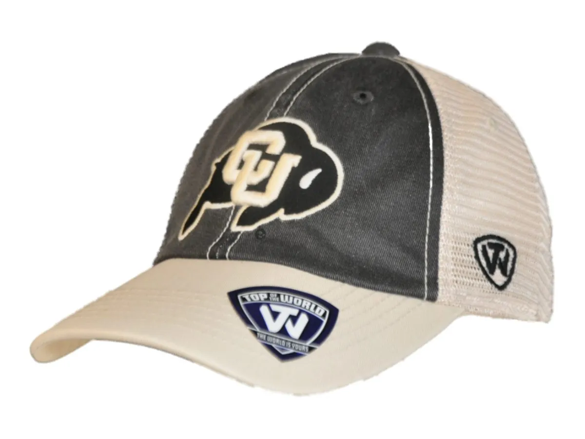 Colorado Buffaloes Top of the World Black Beige Offroad Adj Snapback Hat Cap