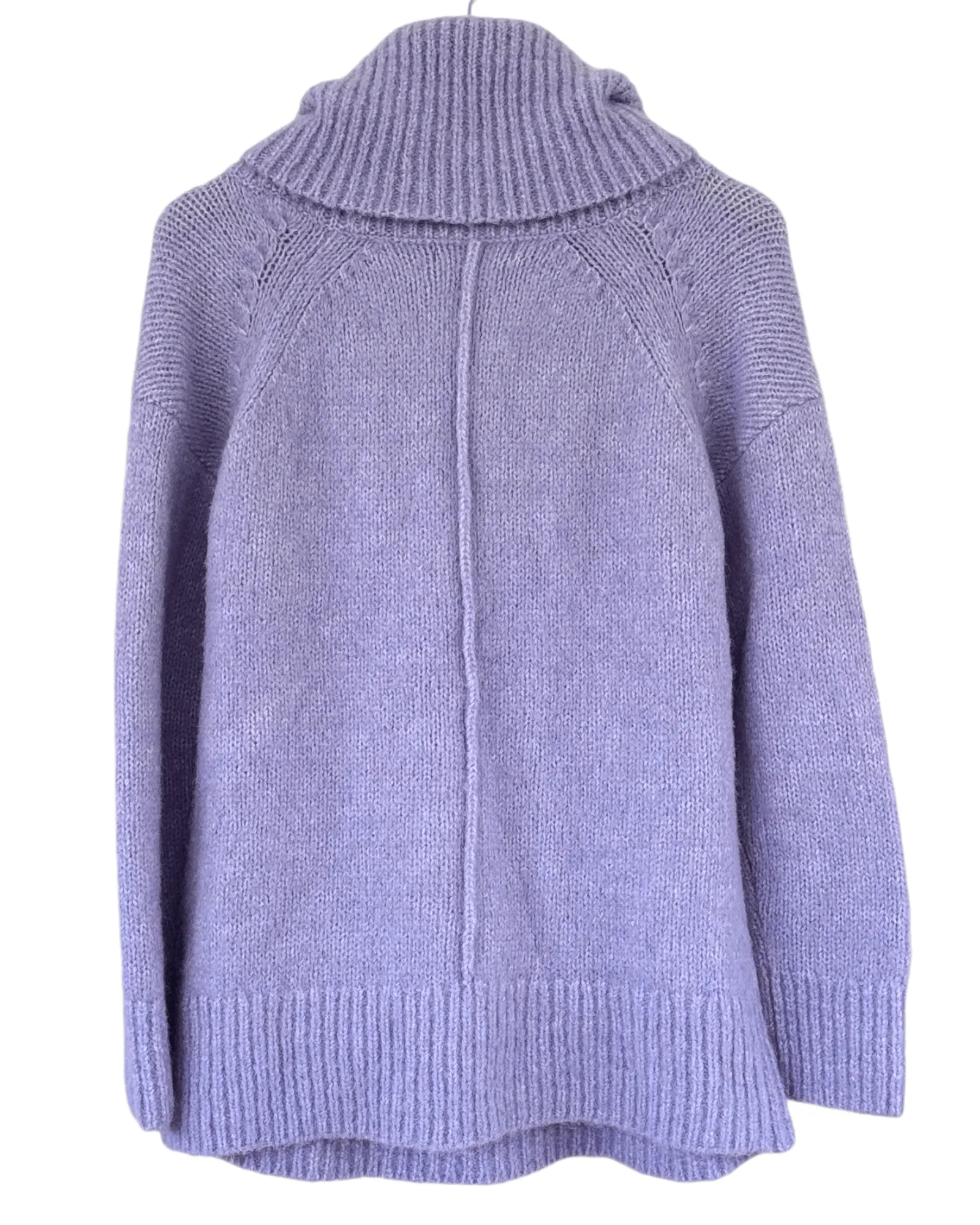 Cool Winter Chilled Violet Oversized Cowl-Neck Wool Sweater