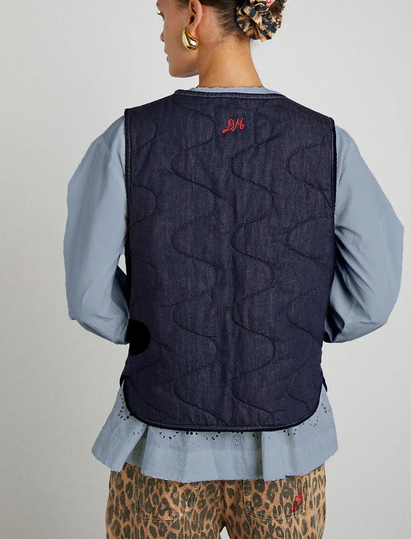 Damson Madder Womens Tilly Gilet Indigo Denim