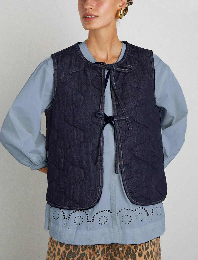 Damson Madder Womens Tilly Gilet Indigo Denim