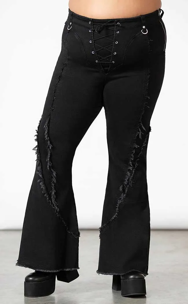 Dasia Lace-Up Bell Bottoms [Plus-Size]