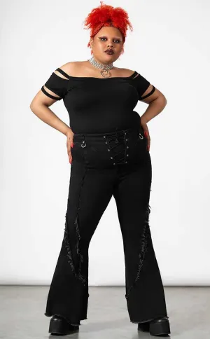 Dasia Lace-Up Bell Bottoms [Plus-Size]