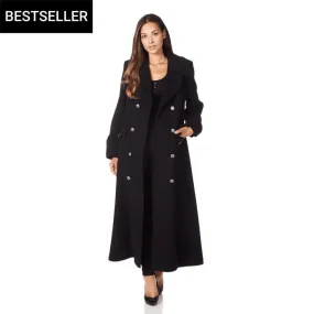 De La Creme Women's Wool and Cashmere Blend Maxi Coat (2004-WOOL)