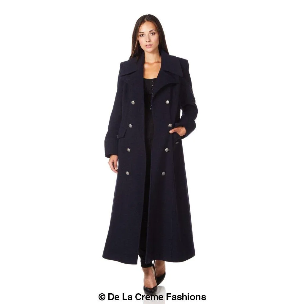 De La Creme Women's Wool and Cashmere Blend Maxi Coat (2004-WOOL)