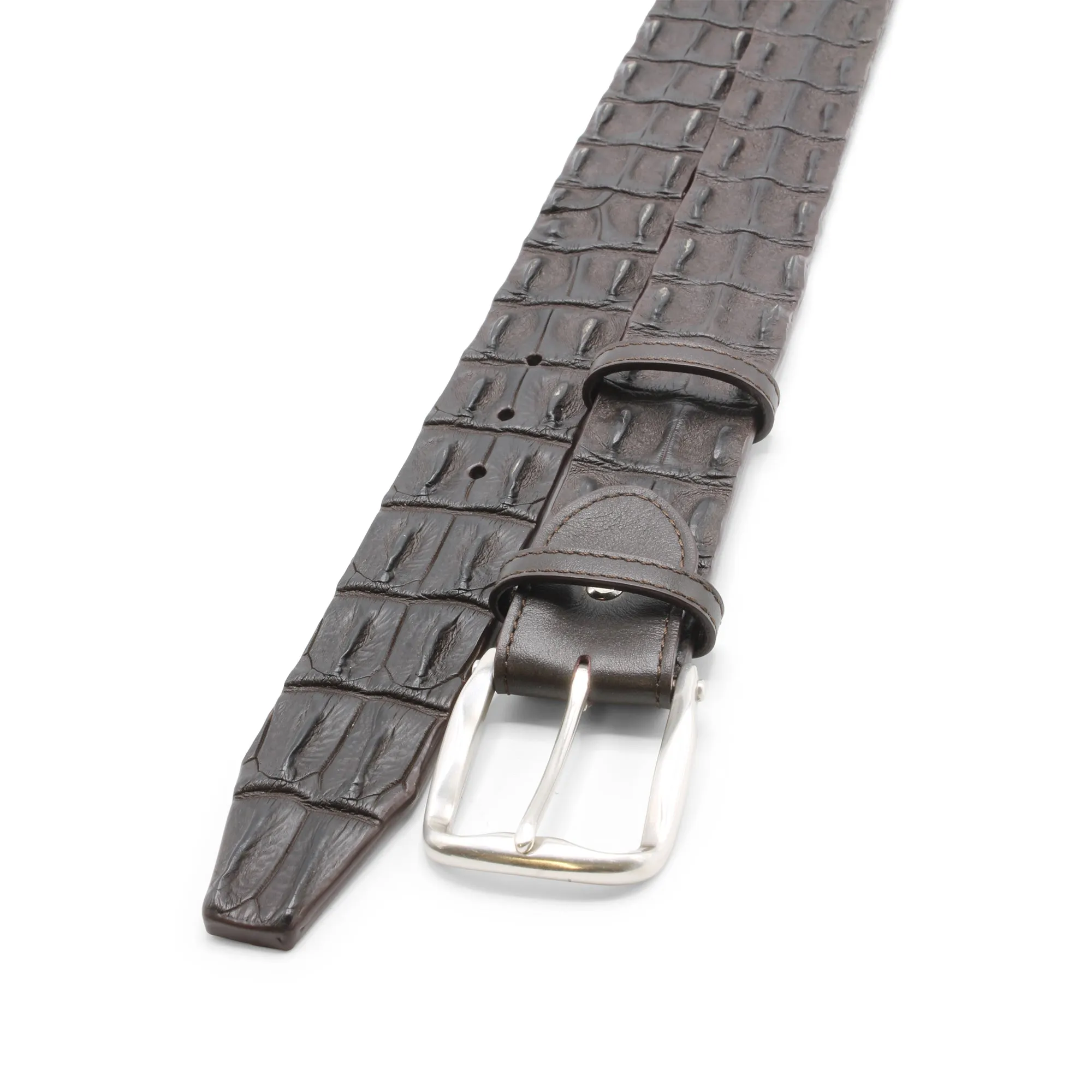 Deep Brown Genuine Porosus Crocodile Belt