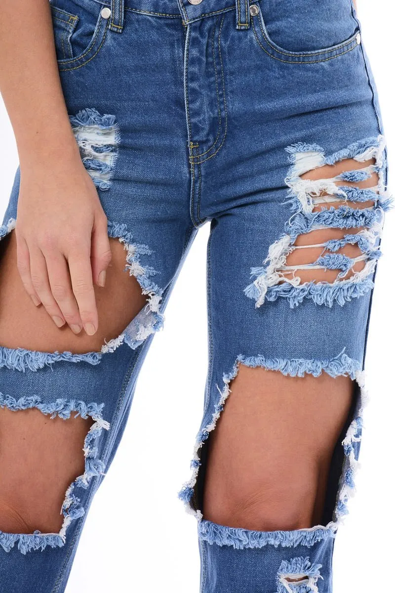 Denim Ripped Mom Jeans - Marissa