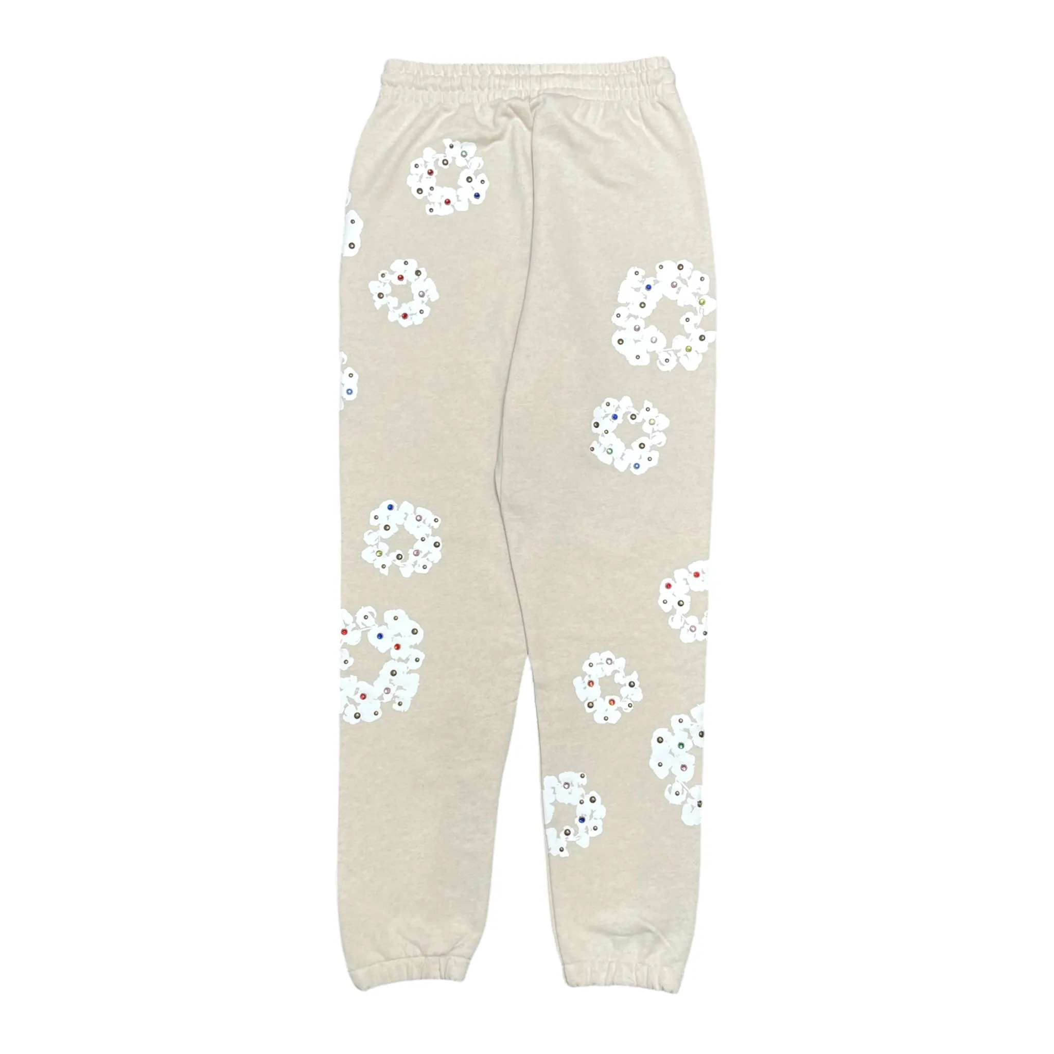 Denim Tears Rhinestone Cotton Wreath Sweatpants Oatmeal