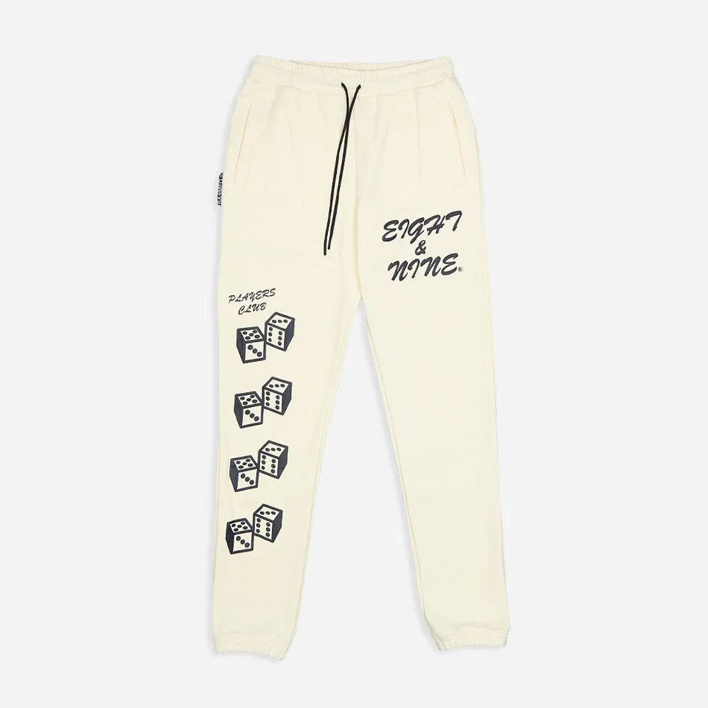 Dice Fleece Sweatpants Cream