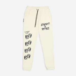 Dice Fleece Sweatpants Cream