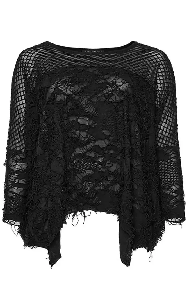 Dispirited Long Sleeve Mesh T-shirt | Plus Size