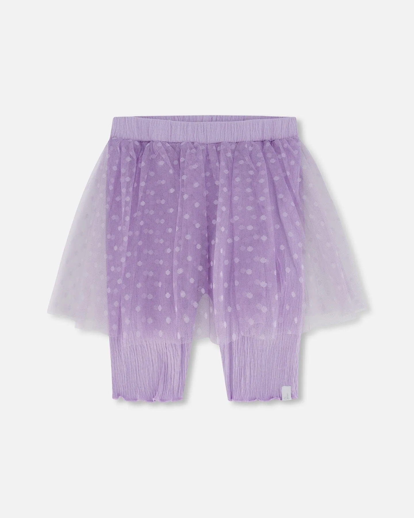 DPD Biker Short with Mesh Tulle Skirt Overlay in Lilac