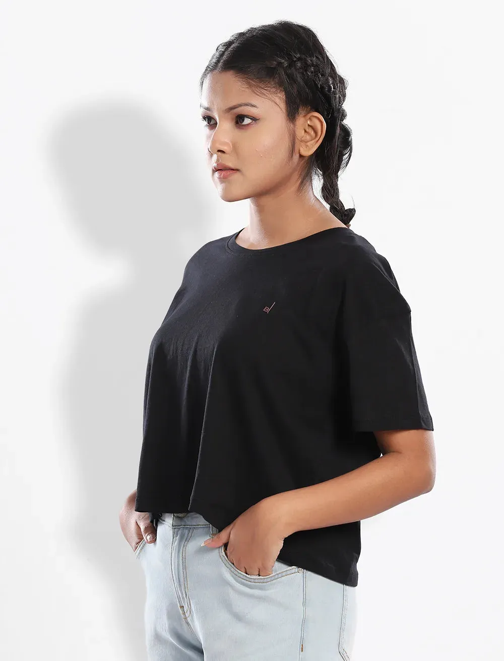 Drop Shoulder Crop Tee