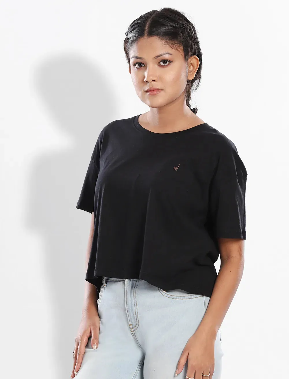 Drop Shoulder Crop Tee