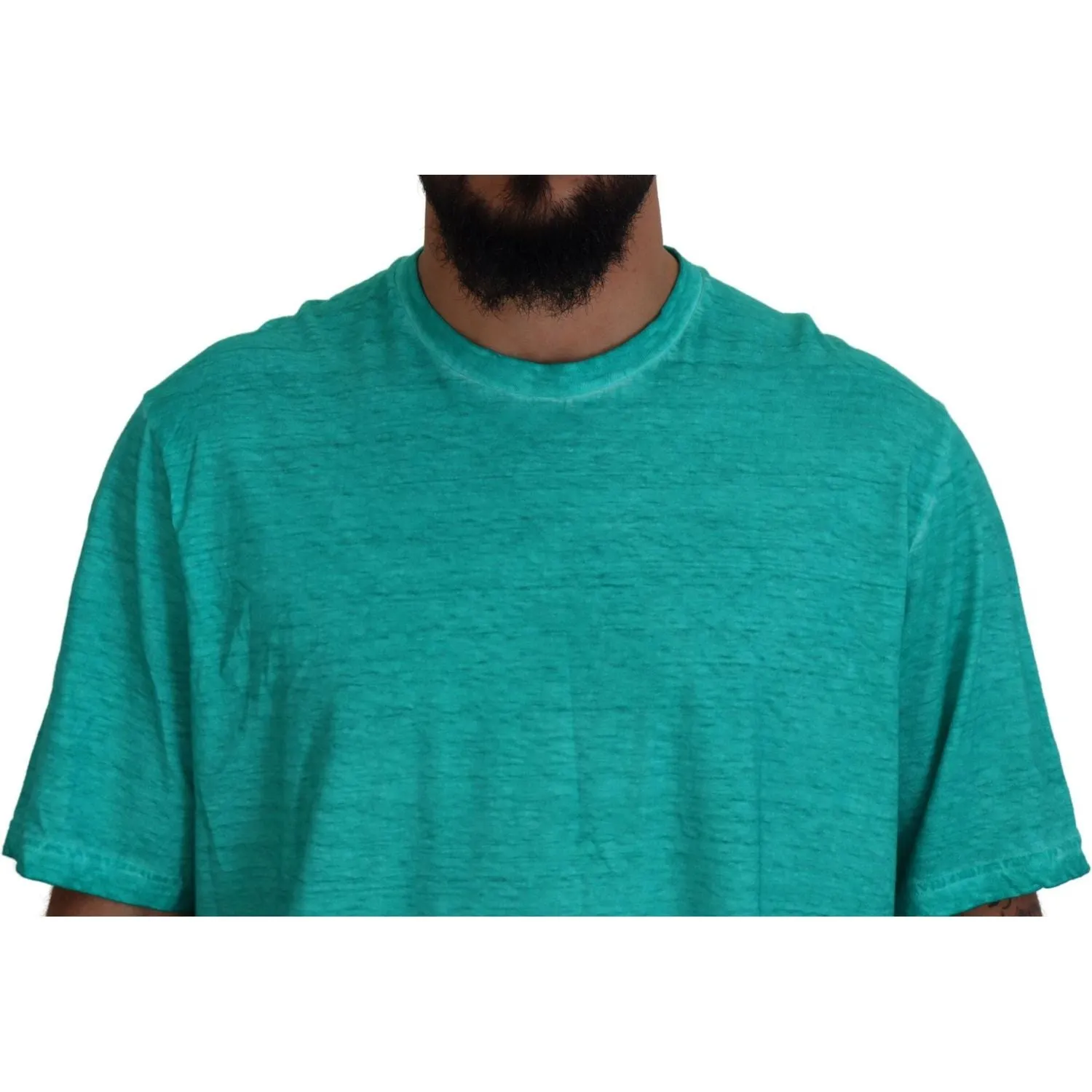 Dsquared² Light Green Cotton Linen Short Sleeves T-shirt