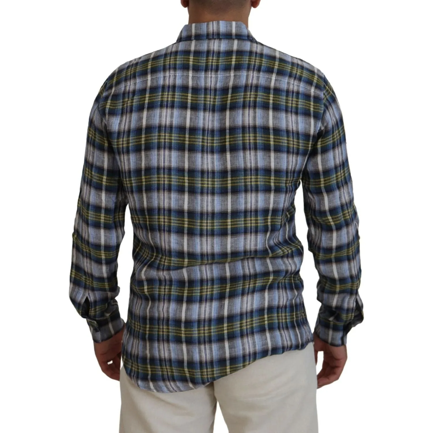 Dsquared² Multicolor Checkered Casual Men Long Sleeves Shirt