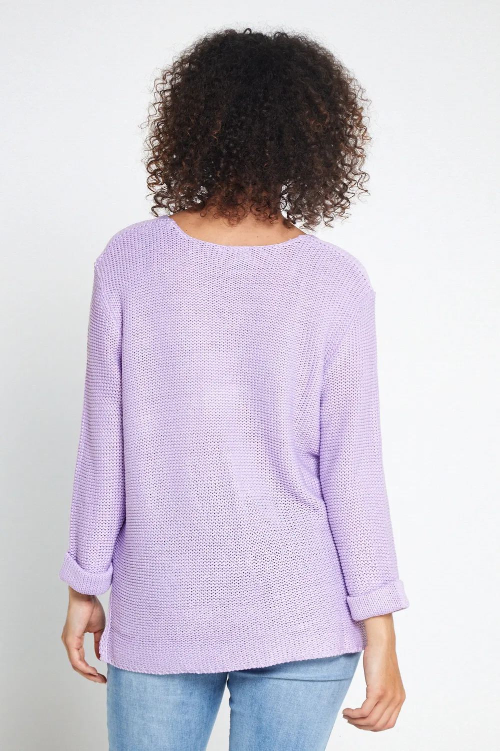 Emmy Cotton Knit Jumper - Lilac