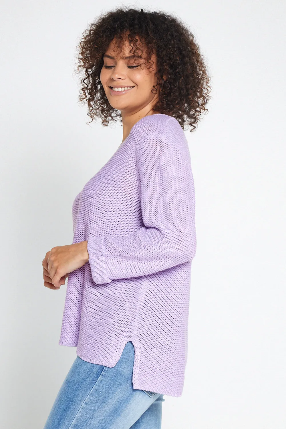 Emmy Cotton Knit Jumper - Lilac