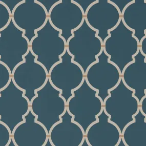 Empire Trellis Indigo/Linen