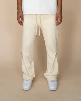 EPTM ZIP FLARED SWEATPANTS CREAM