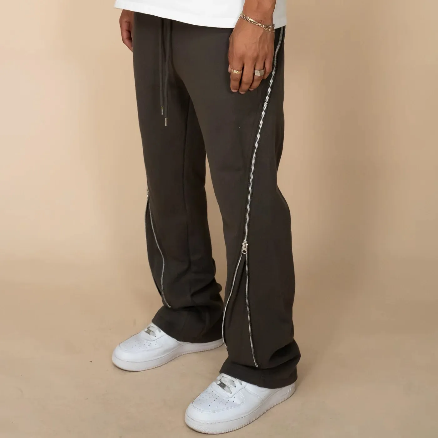 EPTM ZIP FLARED SWEATPANTS GREY