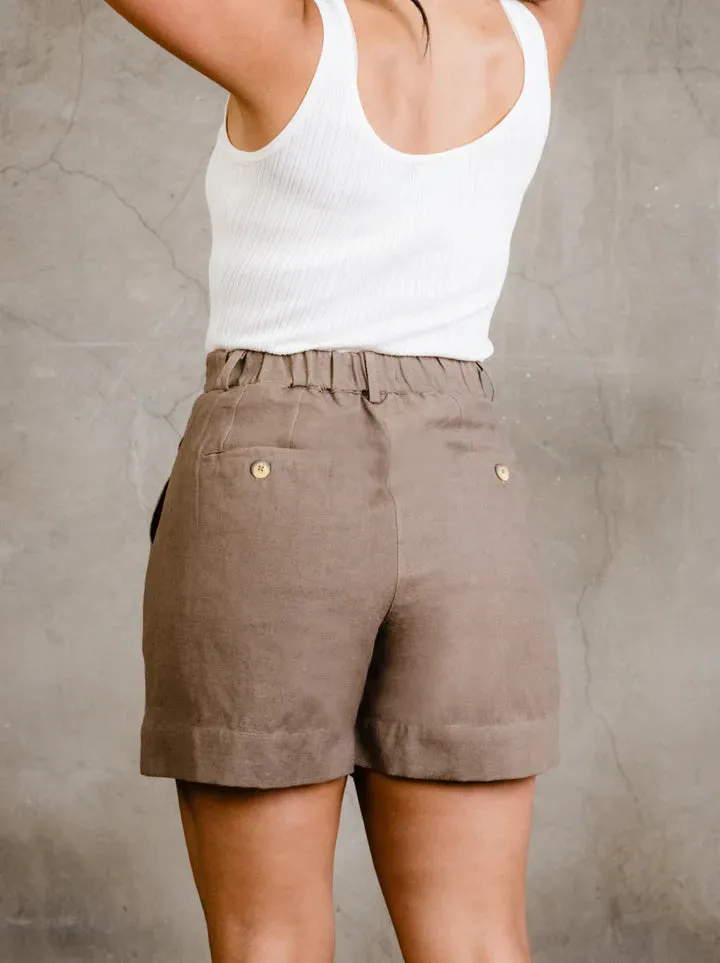 Esme Linen Short - Driftwood