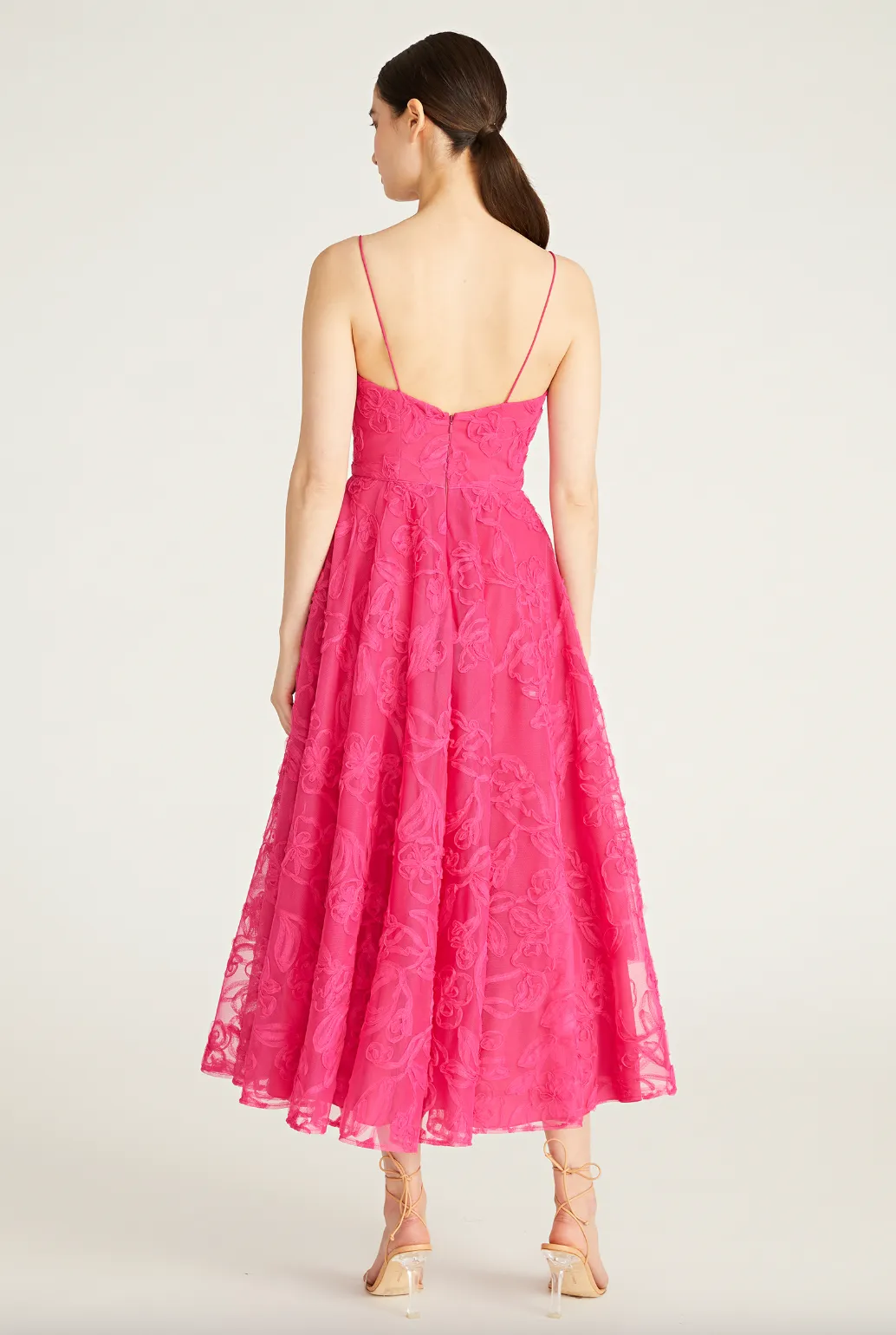 Eve Tulle Midi Dress - Fuchsia