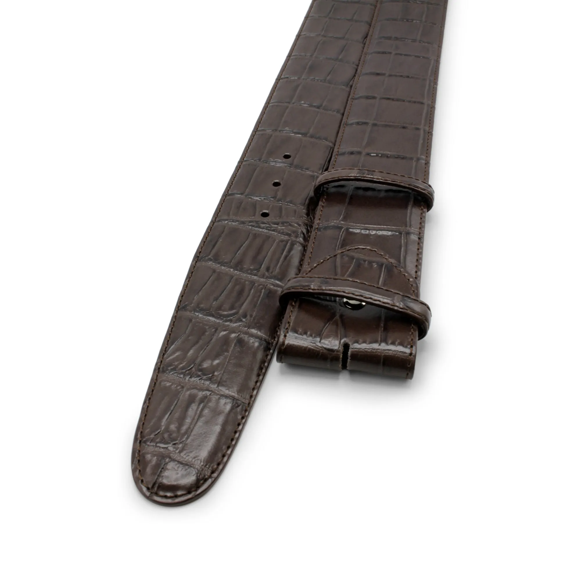 Extra Wide Mock Alligator Tail Effect Belt Strap