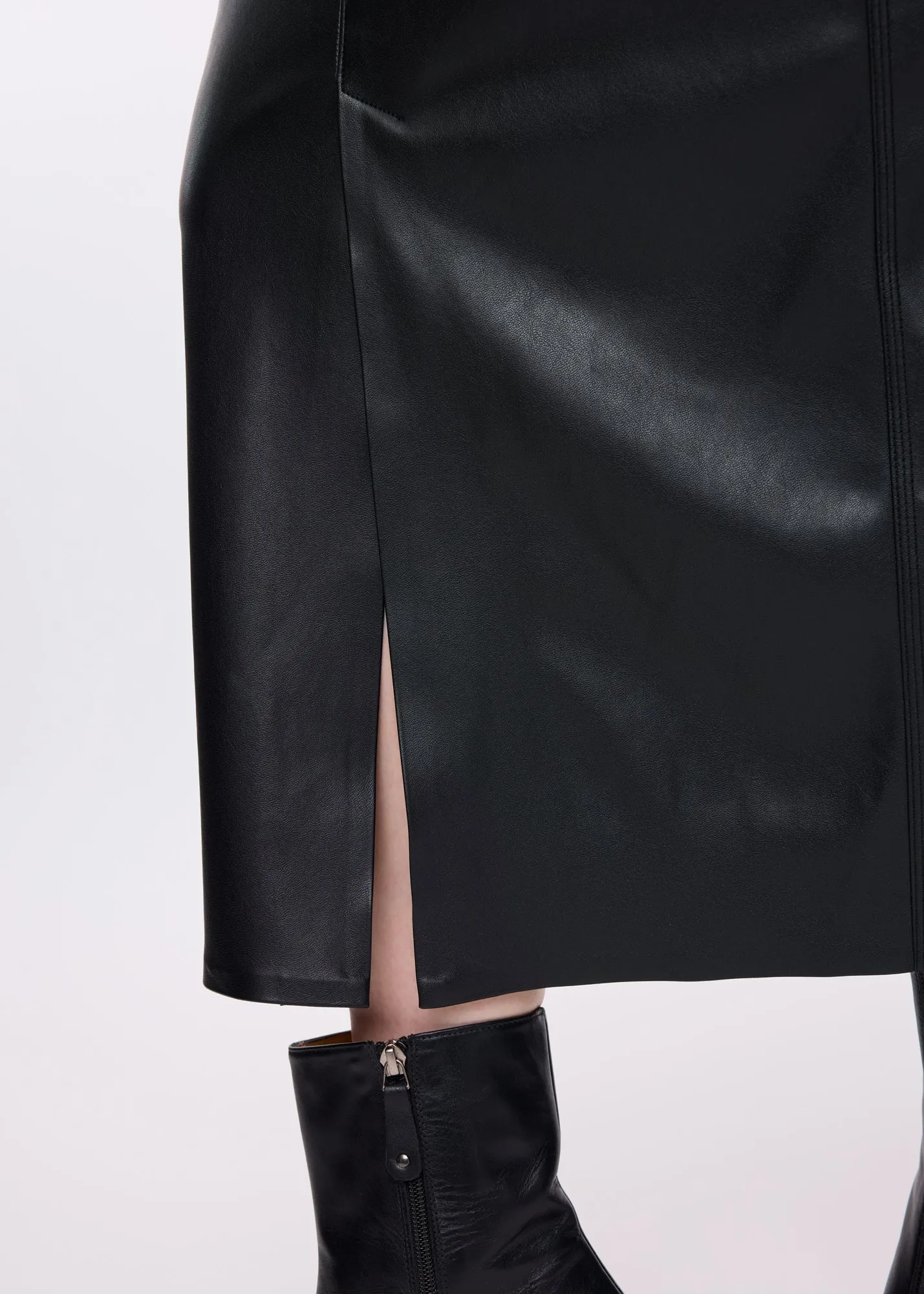 Faux leather skirt