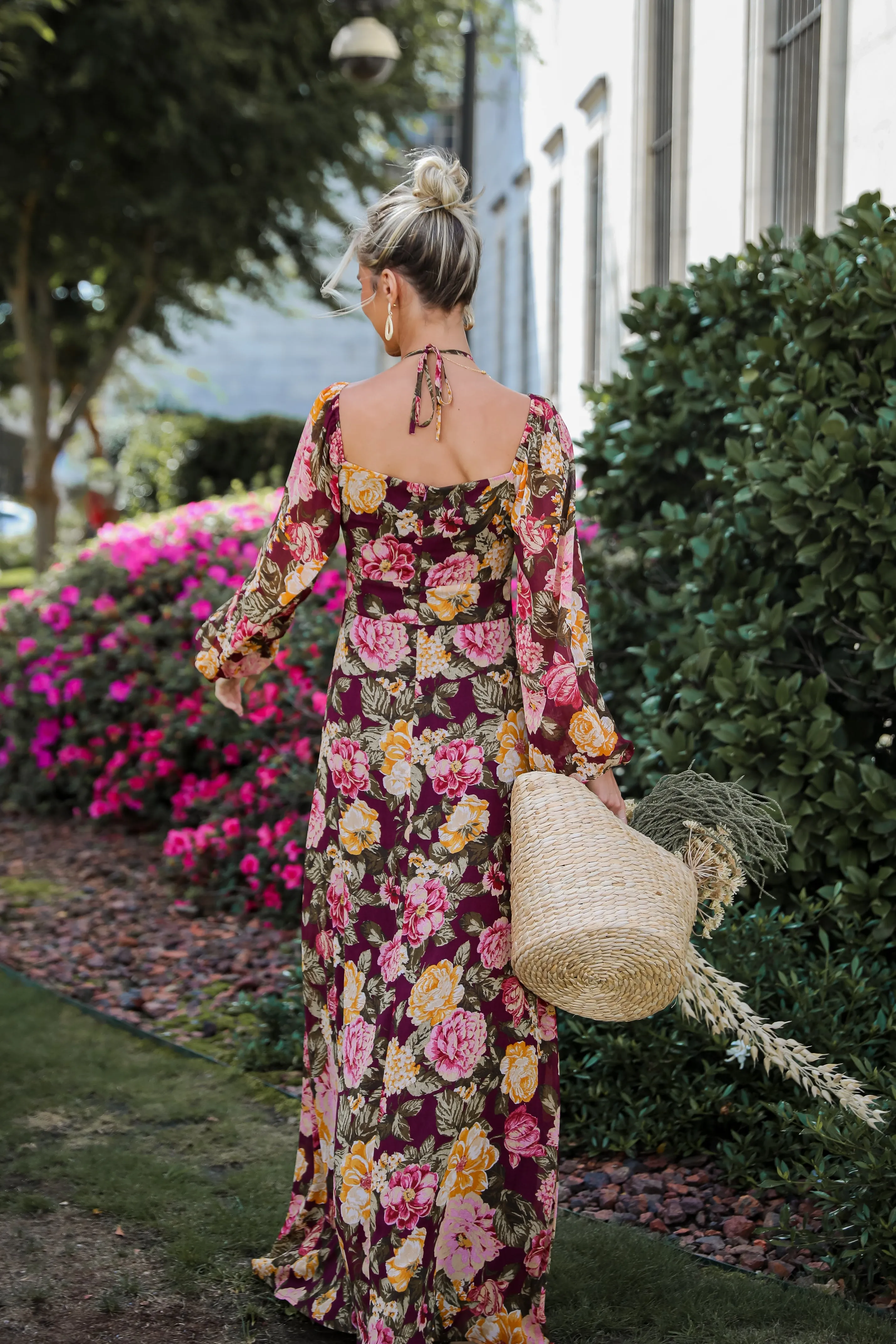 FINAL SALE - Breathtaking View Plum Floral Maxi Dress