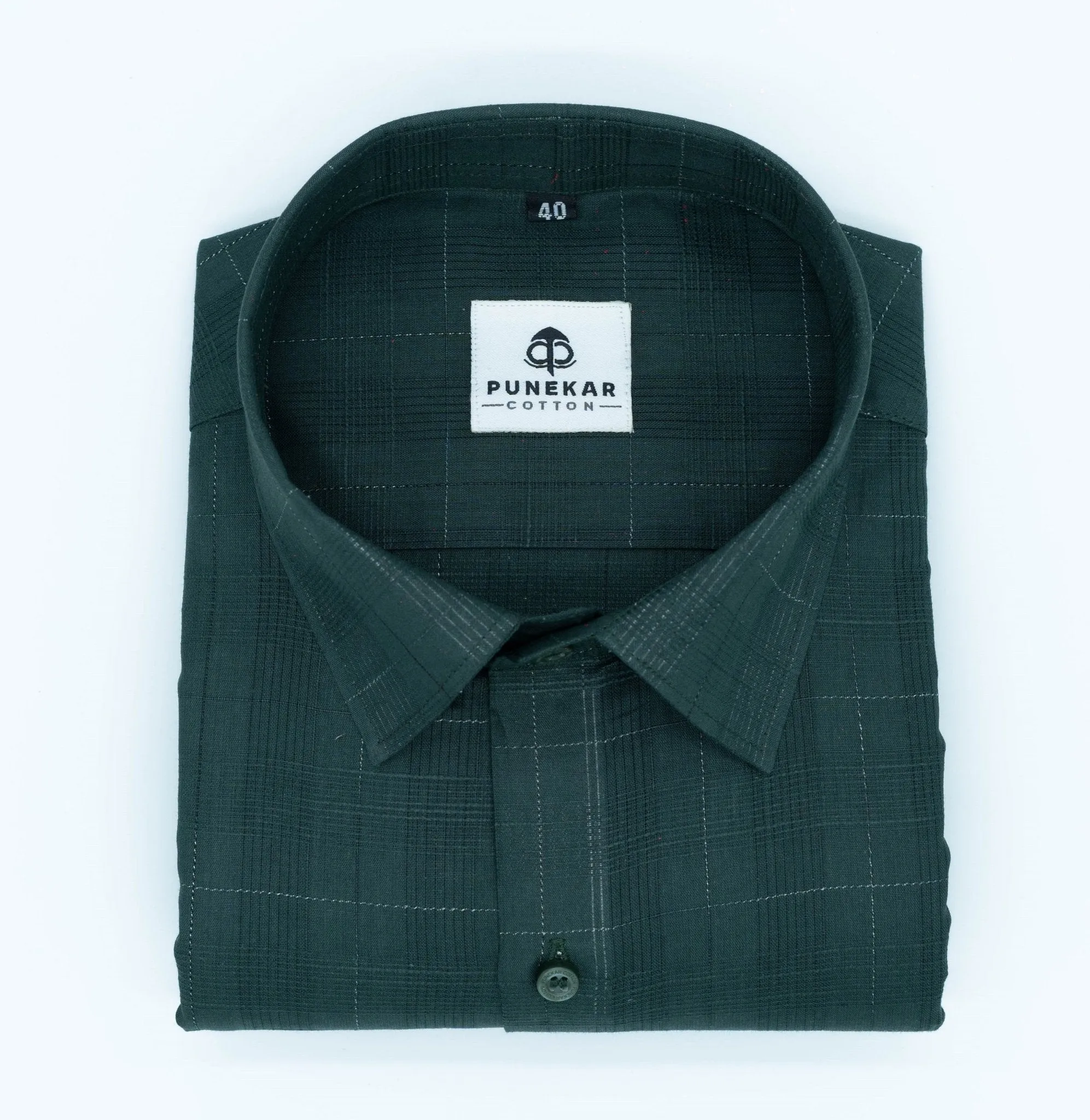 Forest Green Color Pure Cotton Shirts For Men