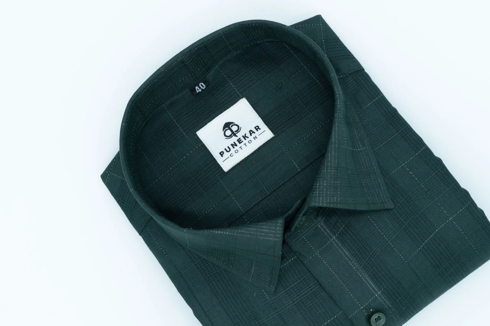 Forest Green Color Pure Cotton Shirts For Men