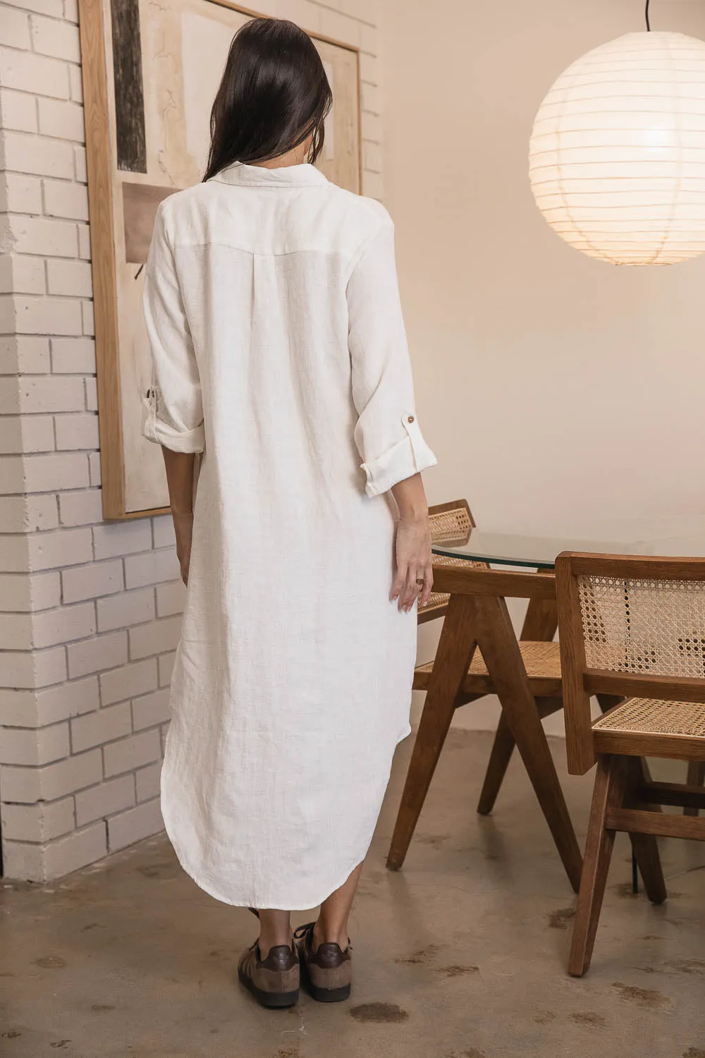 Fundamental Linen Shirt Dress - Off White