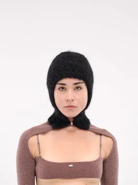 Furry Cut-Out Beanie (AC04O-ONYX)