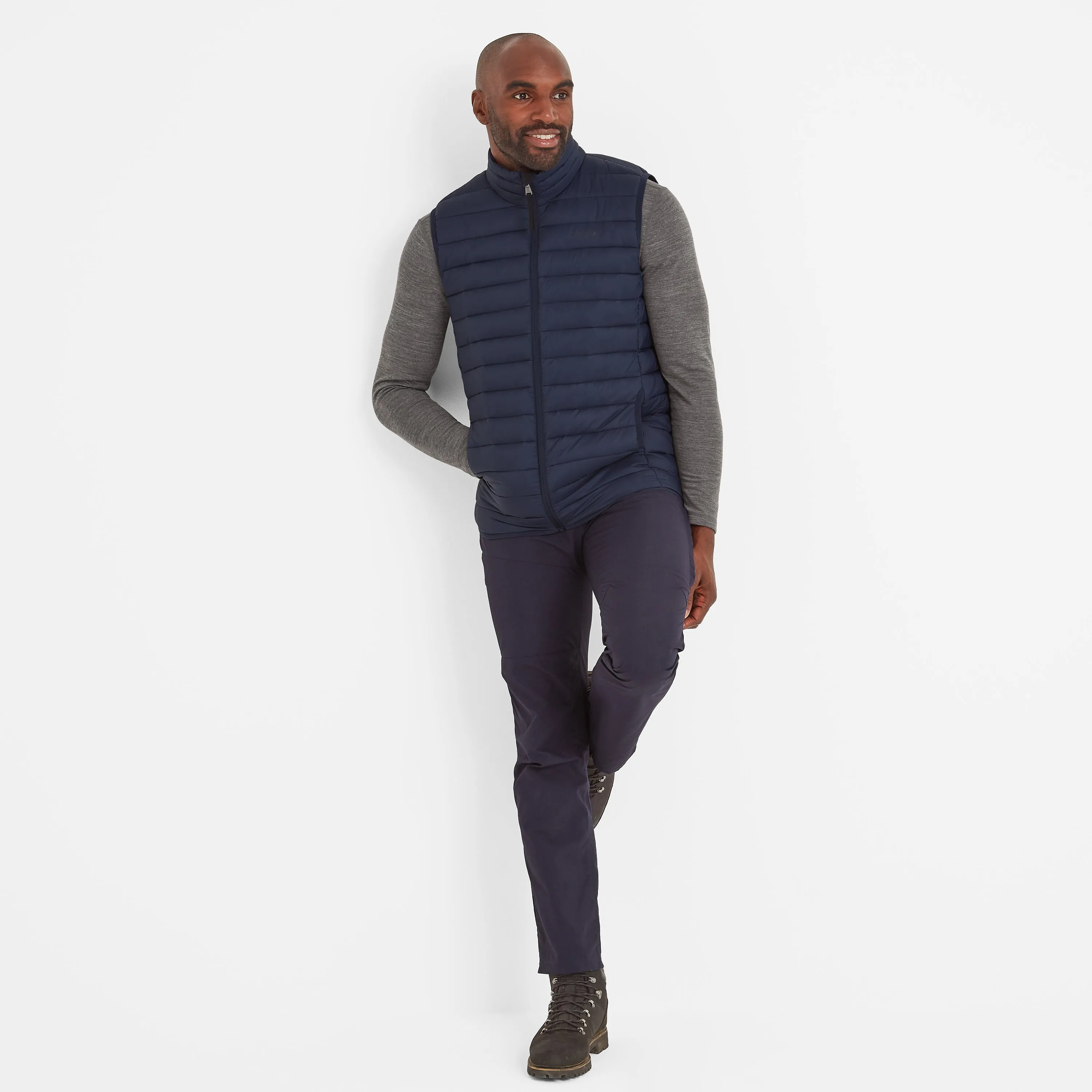 Gibson Mens Insulated Padded Gilet - Dark Indigo