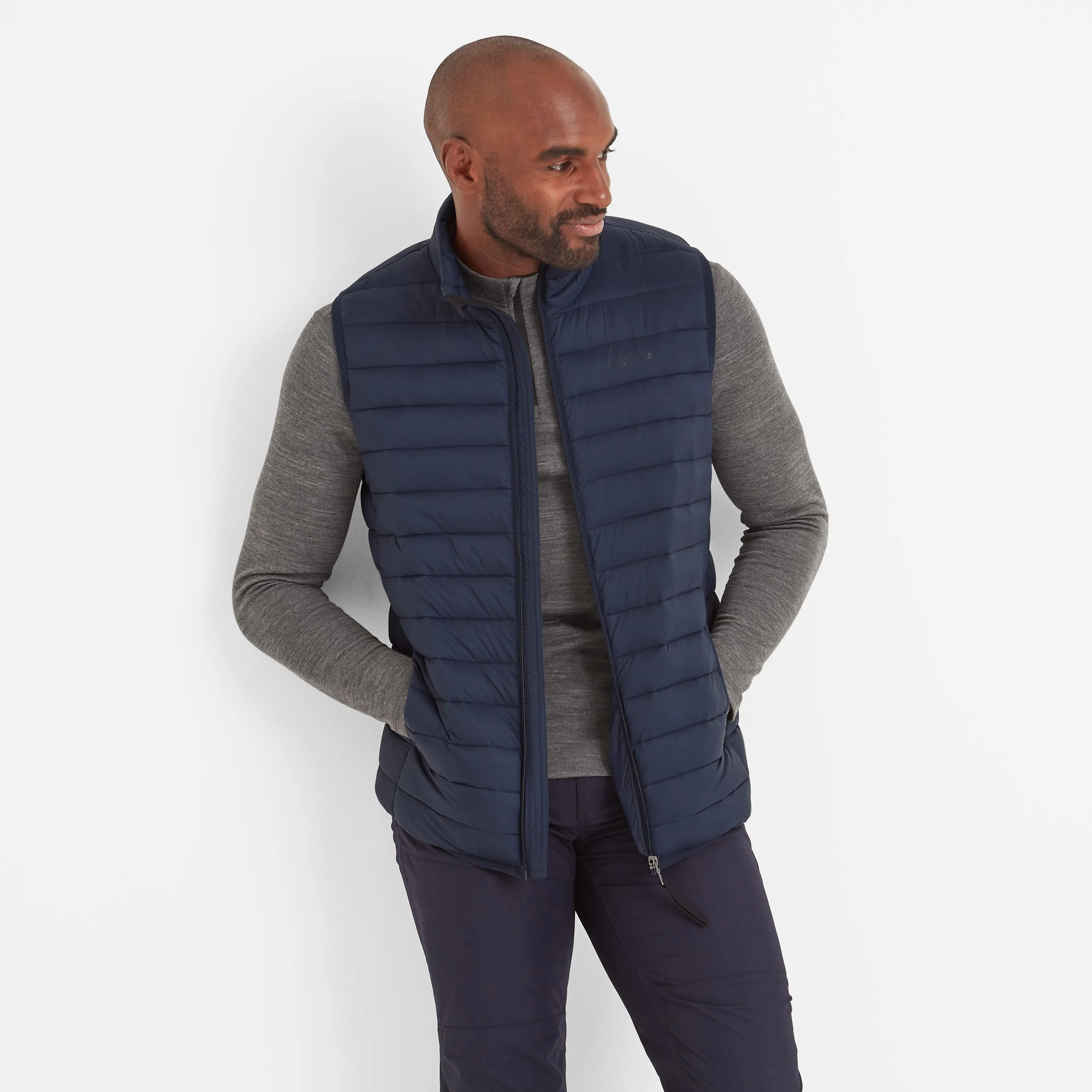 Gibson Mens Insulated Padded Gilet - Dark Indigo